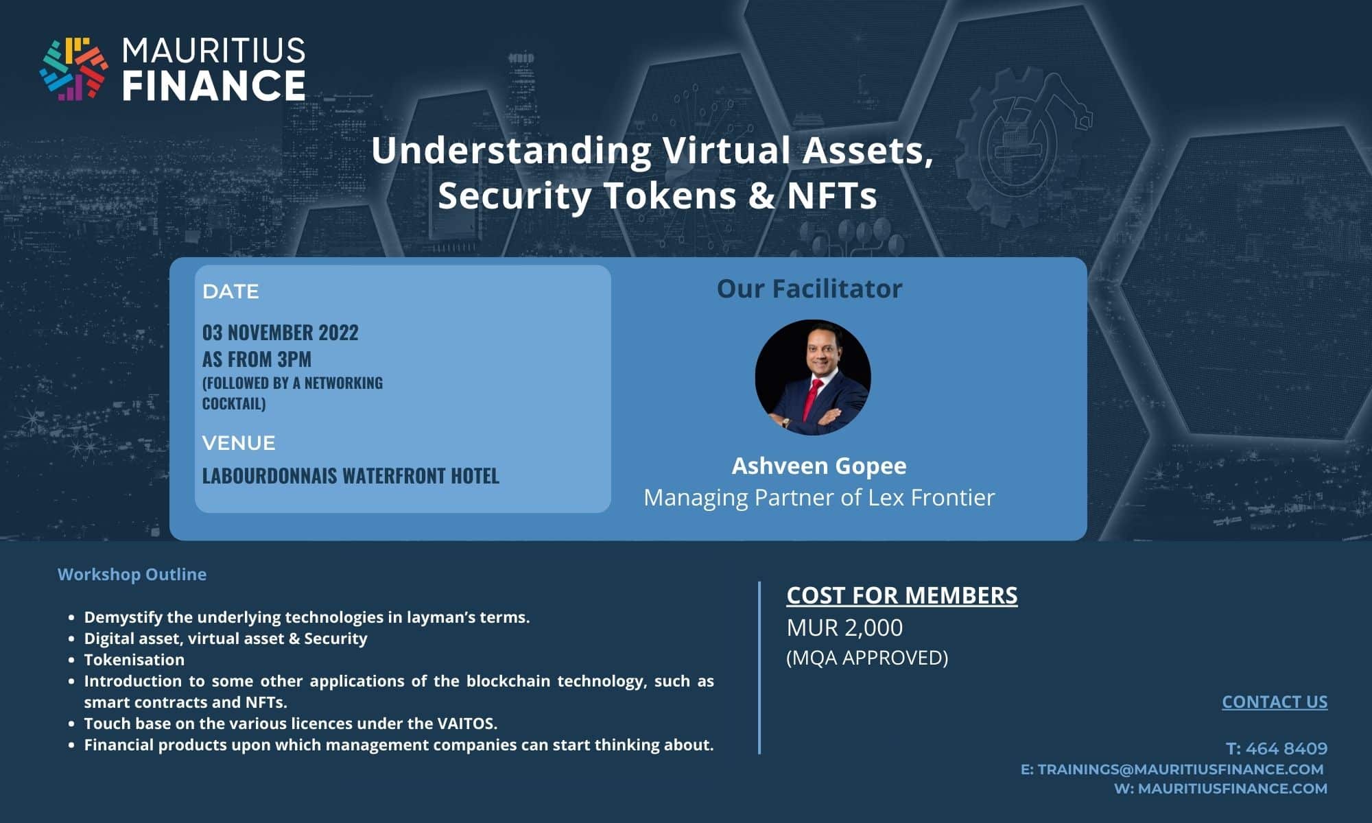 Workshop – Understanding Virtual Assets, Security Tokens & NFTs
