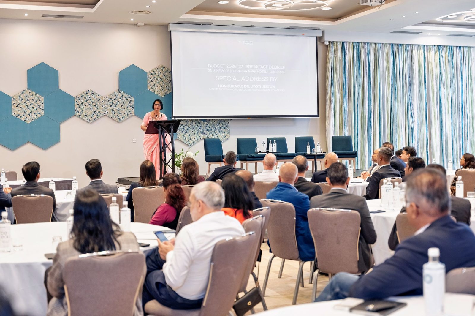 Panel and delegates at the Mauritius Finance Budget 2026-27 Breakfast Debrief